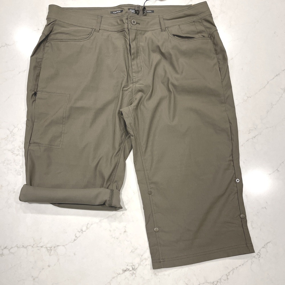 Prana NEW Halle Capri Plus II 22W Pants Slate Green Convertible Hiking‎ Pockets